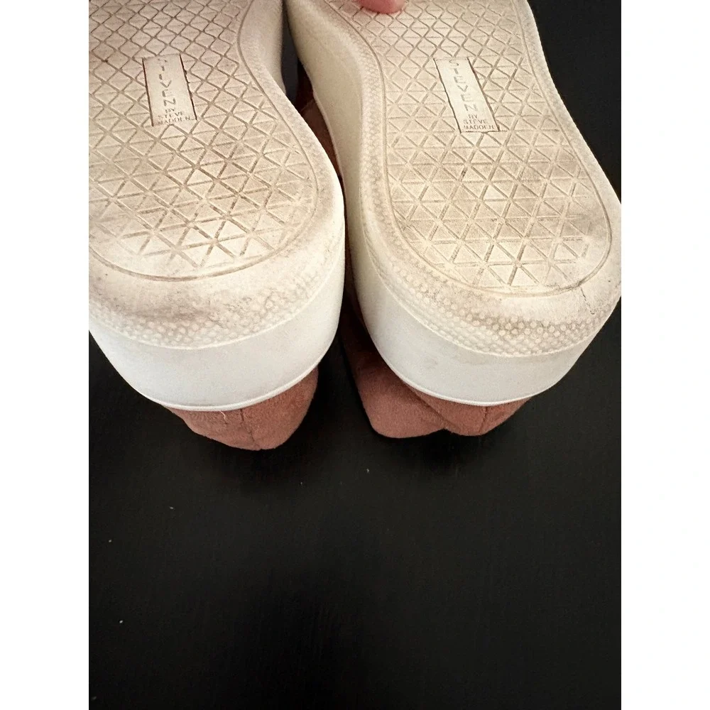 Steve Madden‎ Womens Heidi Platform Sneakers 6.5 Blush Pink Faux Suede Slip On